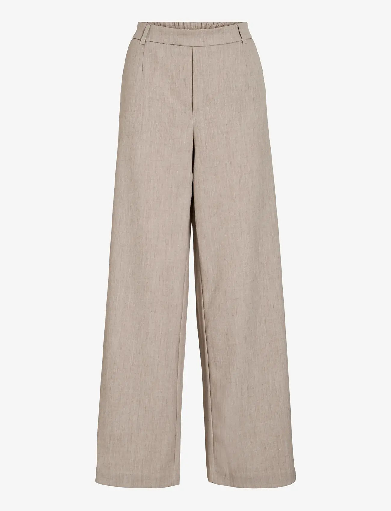 Vila - VIVARONE HW WIDE PANT - NOOS - bukser med brede ben - natural melange - 1