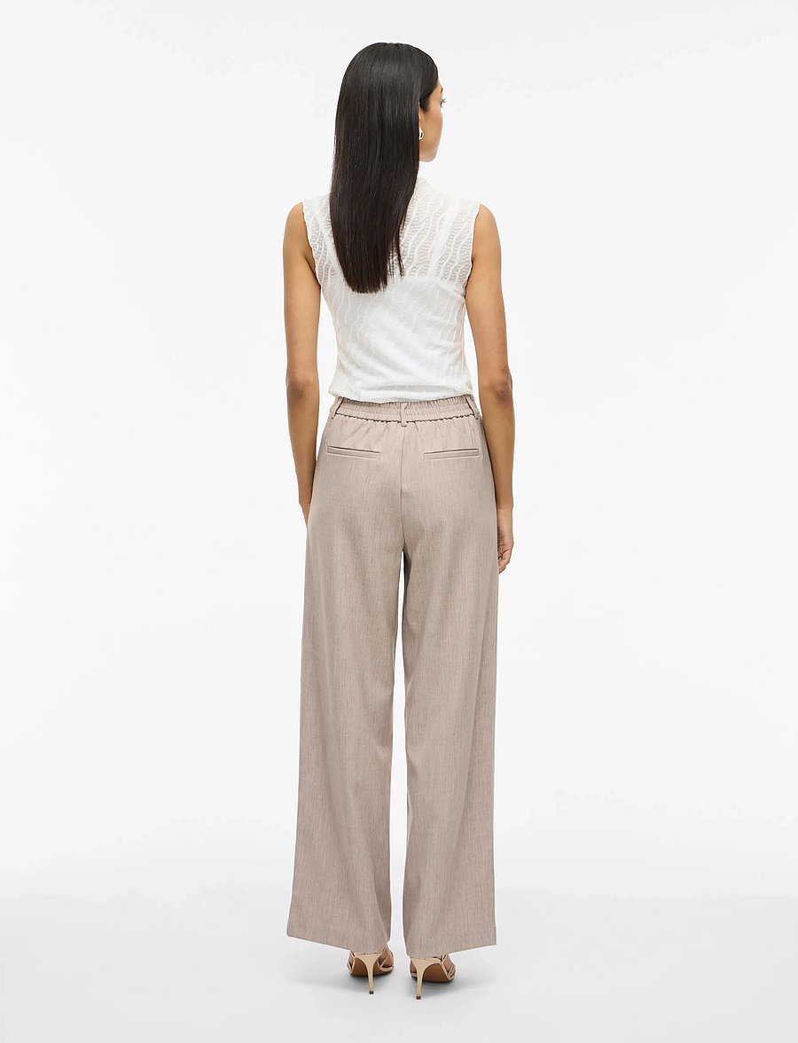 Vila - VIVARONE HW WIDE PANT - NOOS - vida byxor - natural melange - 3