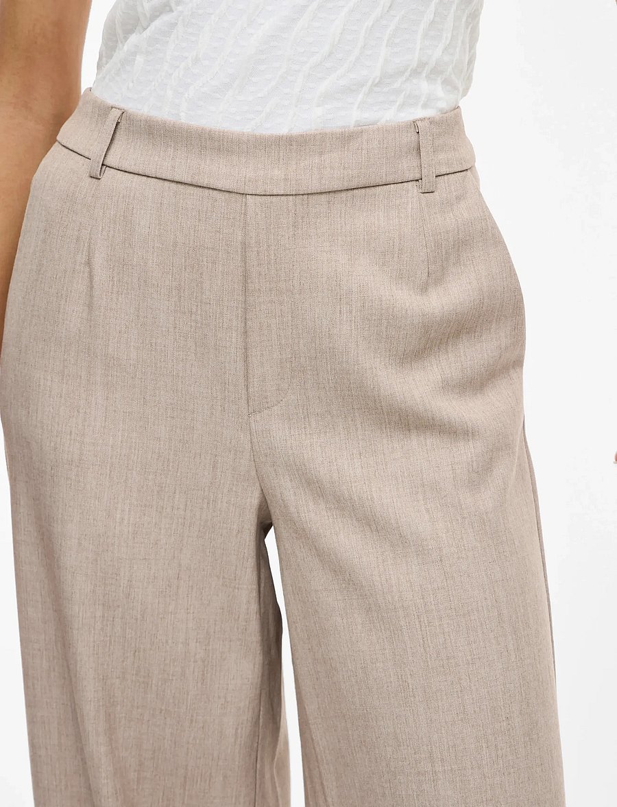 Vila - VIVARONE HW WIDE PANT - NOOS - vida byxor - natural melange - 5