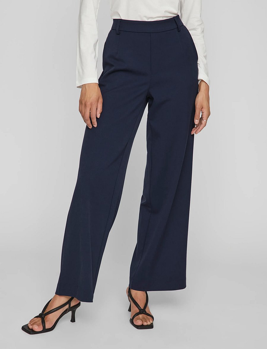 Vila - VIVARONE HW WIDE PANT - NOOS - bukser med brede ben - navy blazer - 0