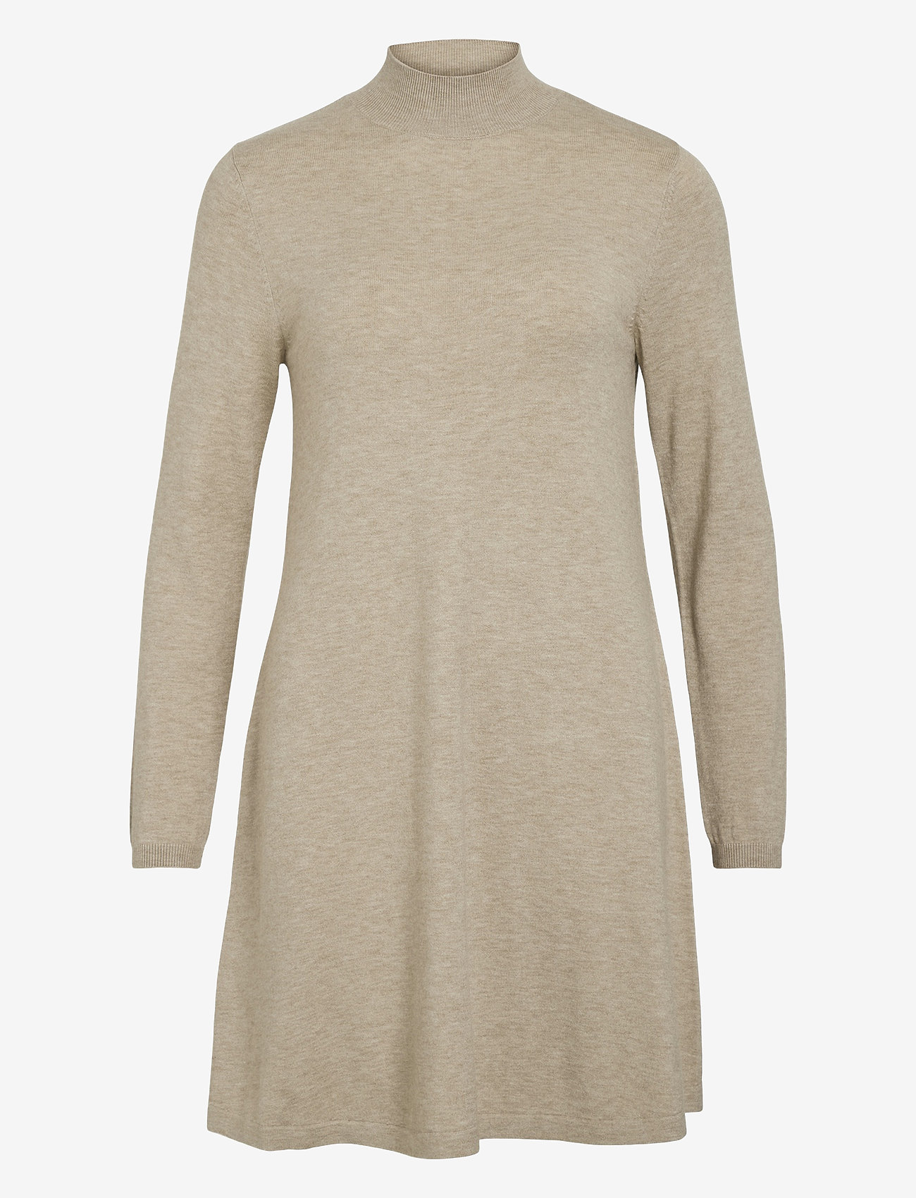 Vila - VICOMFY A-LINE ROLLNECK KNIT DRESS/PB/1 - knitted dresses - natural melange - 0