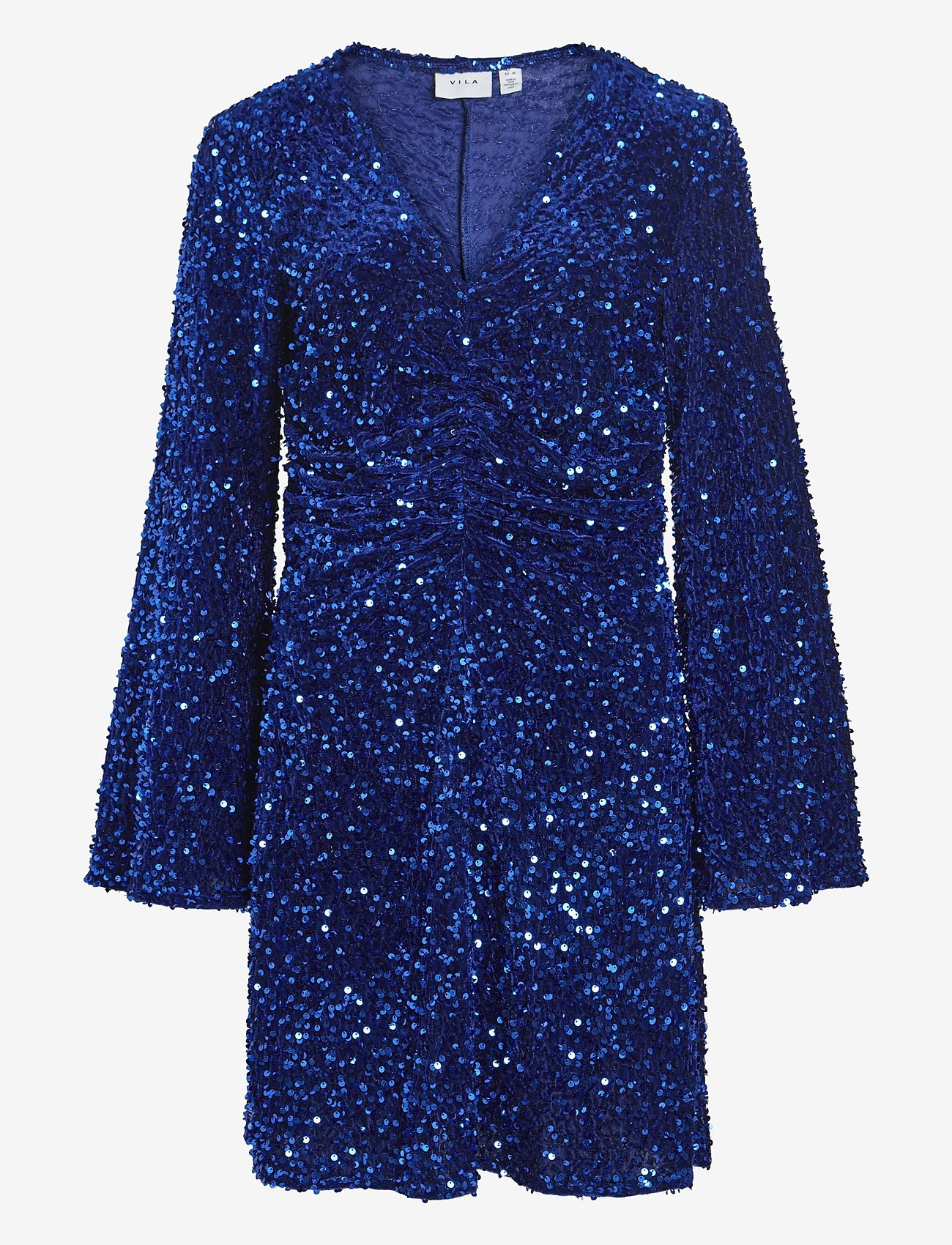 Vila - VIBARINA WIDE SLEEVE GLITTER DRESS - paillettenkleider - navy blazer - 1
