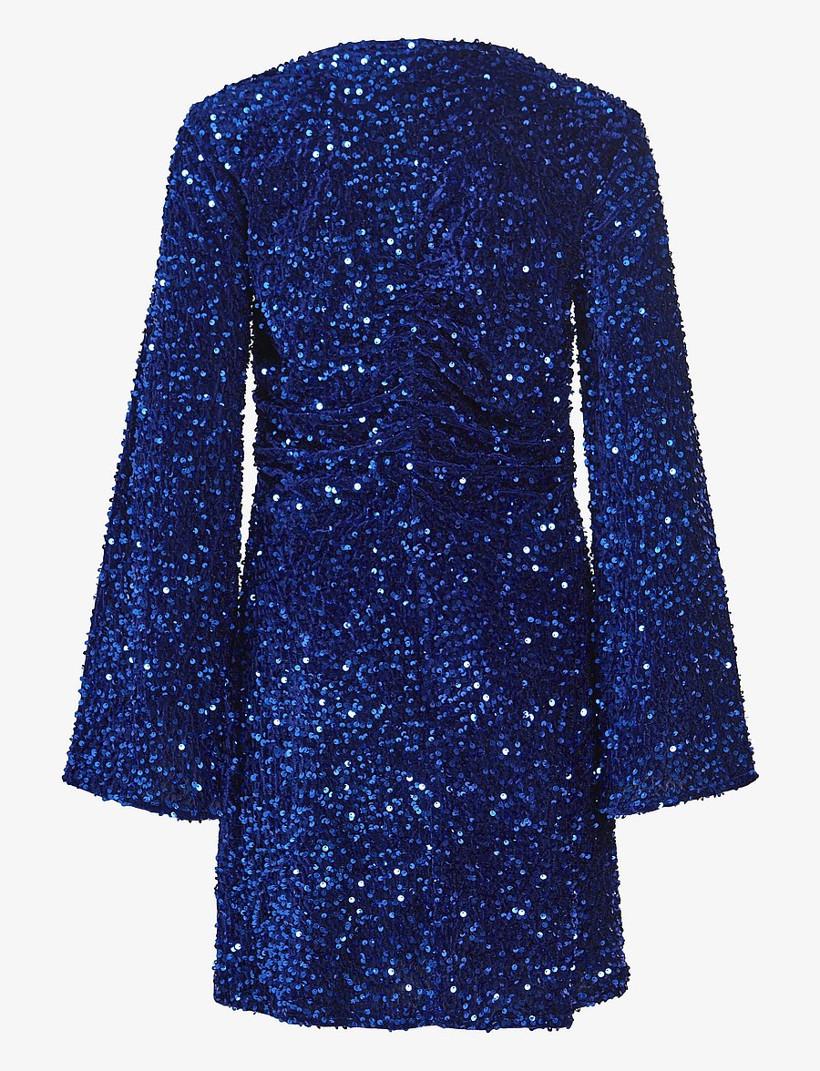 Vila - VIBARINA WIDE SLEEVE GLITTER DRESS - paillettenkleider - navy blazer - 2