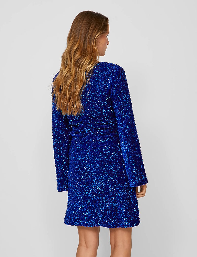 Vila - VIBARINA WIDE SLEEVE GLITTER DRESS - paillettenkleider - navy blazer - 3
