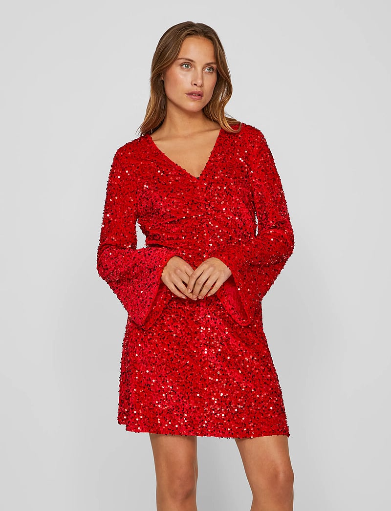 Vila Vibarina Wide Sleeve Glitter Dress short dresses shop at Booztlet Vila Vibarina Wide Sleeve Glitter Dress short dresses shop at Booztlet