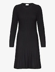 Vila - VISACHIN NEW L/S SKATER KNIT DRESS/SU - stickade klänningar - black - 0