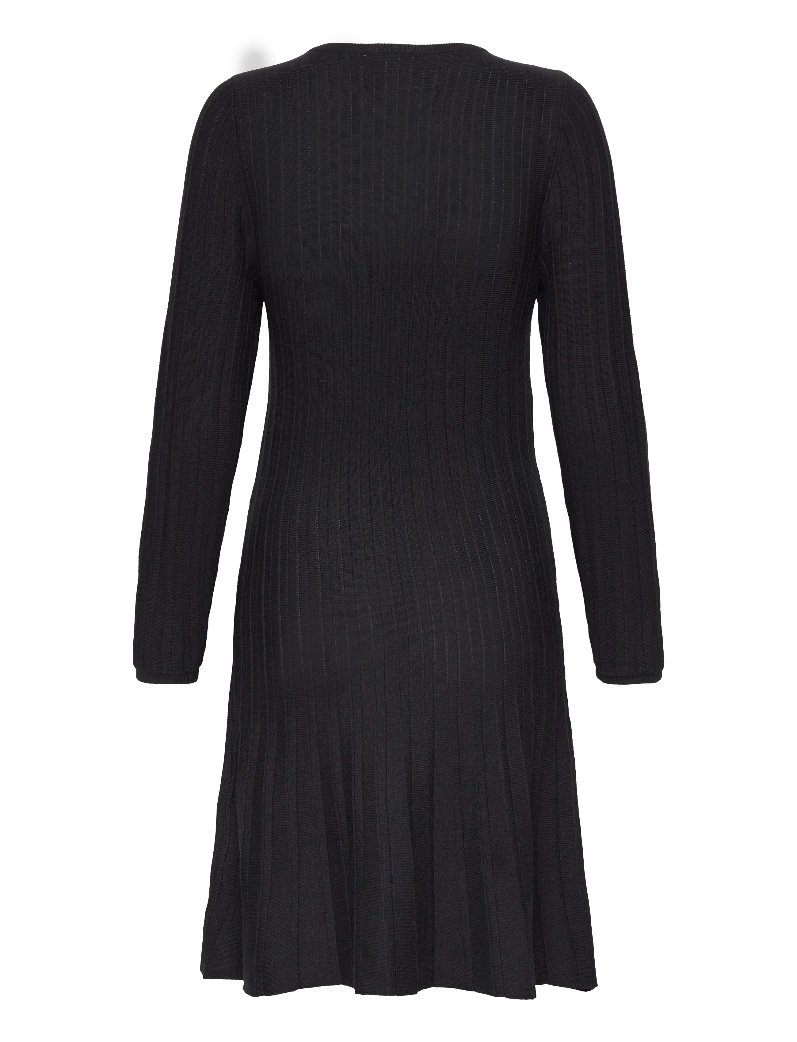 Vila - VISACHIN NEW L/S SKATER KNIT DRESS/SU - strickkleider - black - 2