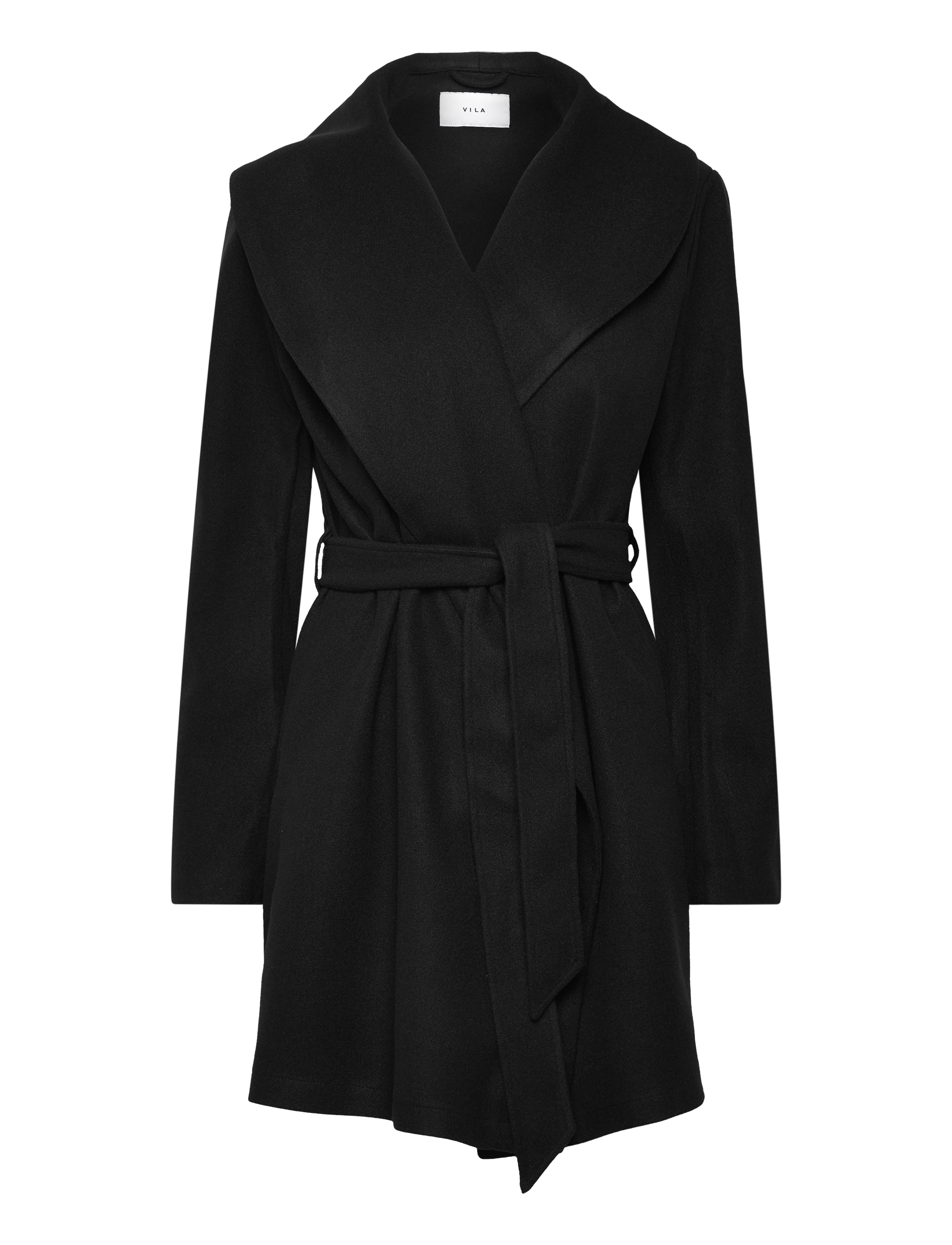VIPOKO L/S COLLAR COAT/PB - BLACK BEAUTY