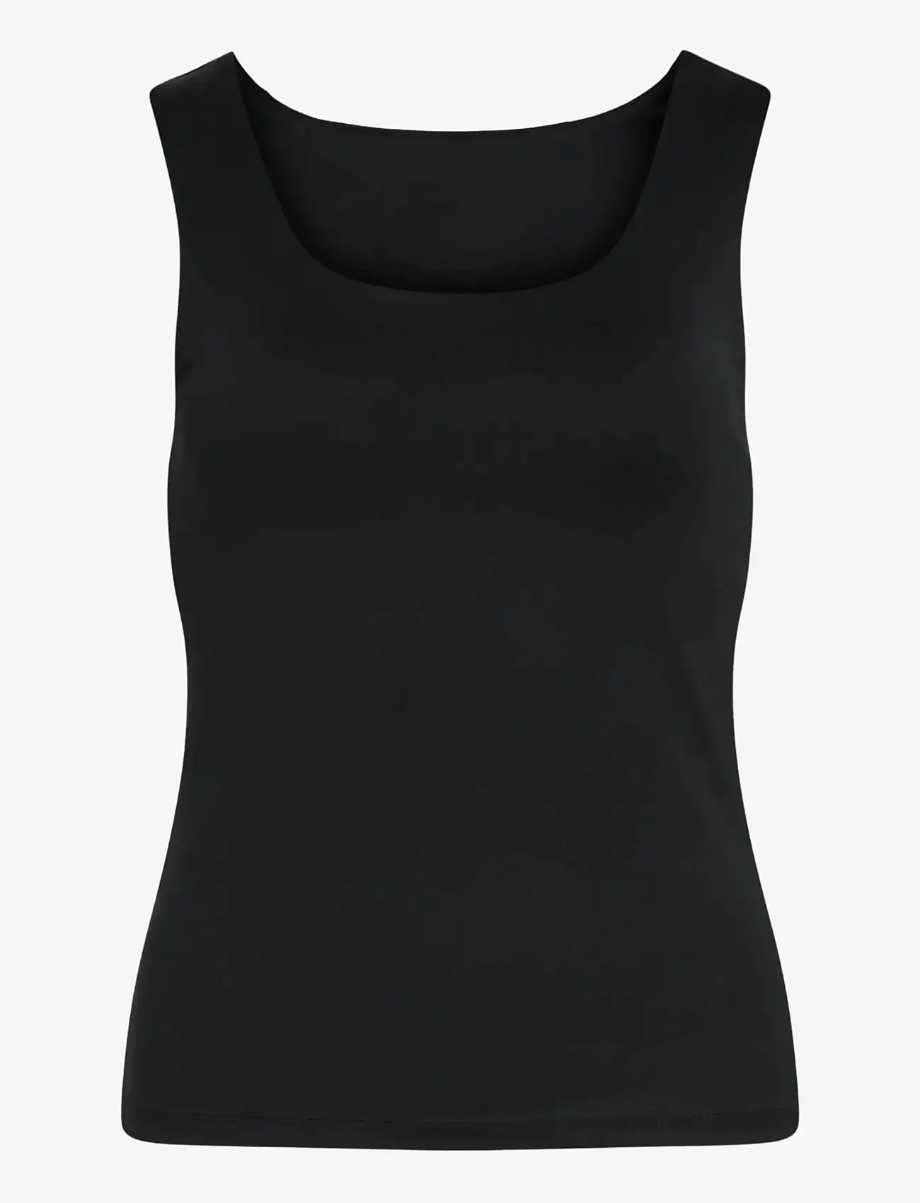 Vila - VIKENZA U-NECK S/L TANK TOP REV - NOOS - sleeveless tops - black - 1