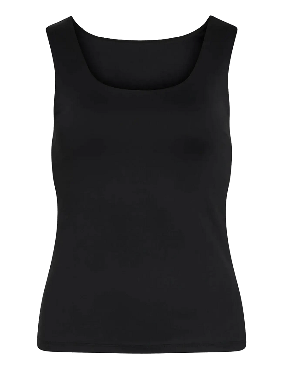 Vila - VIKENZA U-NECK S/L TANK TOP REV - NOOS - Ärmellose tops - black - 1