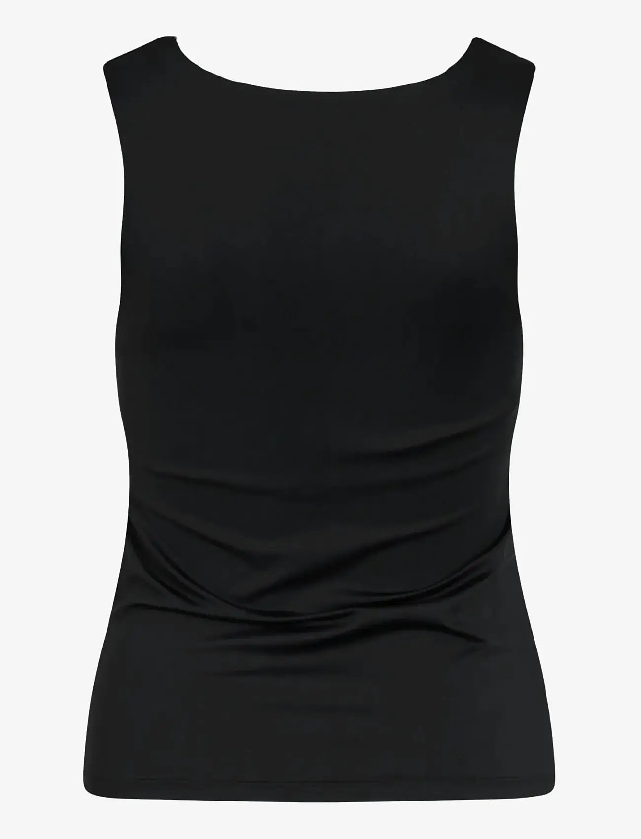 Vila - VIKENZA U-NECK S/L TANK TOP REV - NOOS - sleeveless tops - black - 2