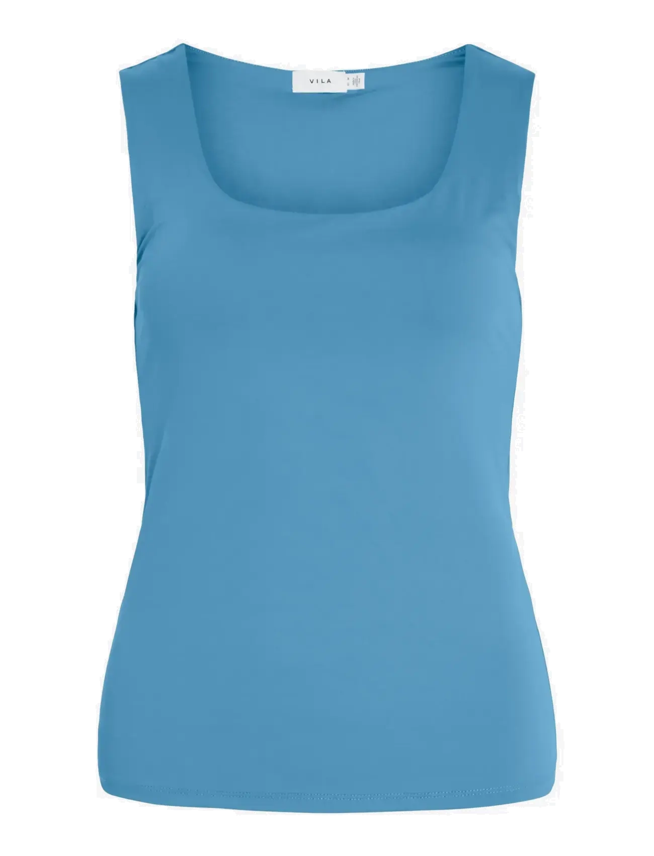 Vila - VIKENZA U-NECK S/L TANK TOP REV - NOOS - tanktops - blissful blue - 1