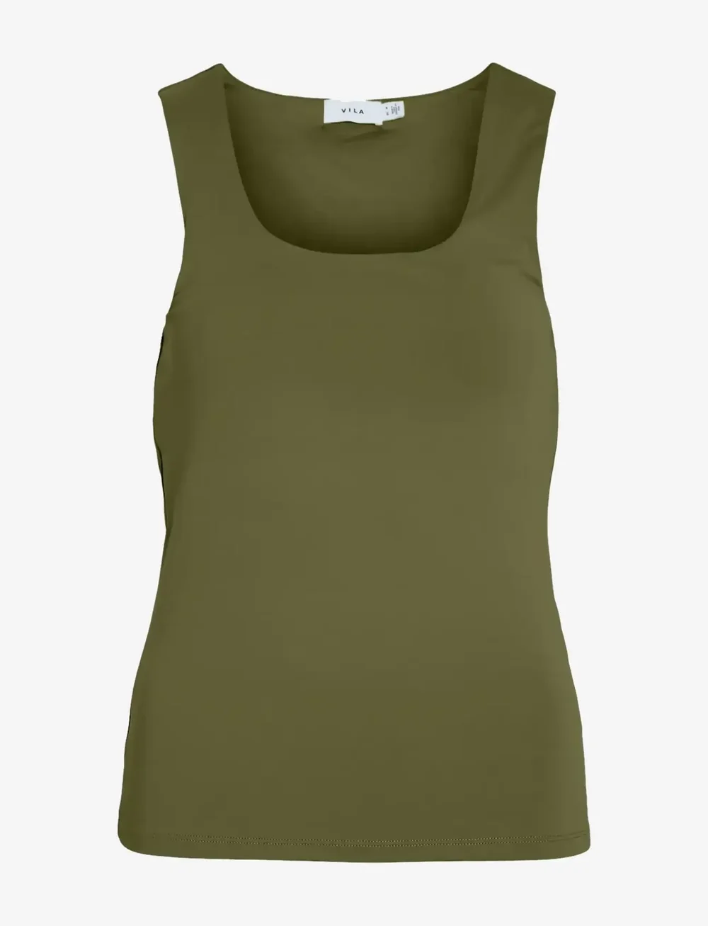 Vila - VIKENZA U-NECK S/L TANK TOP REV - NOOS - linnen - capulet olive - 1