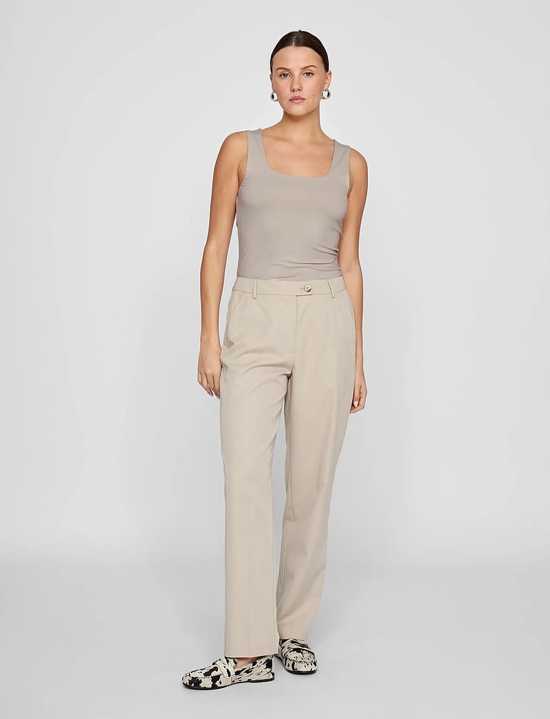 Vila - VIKENZA U-NECK S/L TANK TOP REV - NOOS - tanktops - silver gray - 4