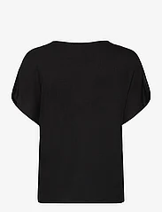 Vila - VIELLETTE V-NECK S/S SATIN TOP - NOOS - t-shirts - black - 1