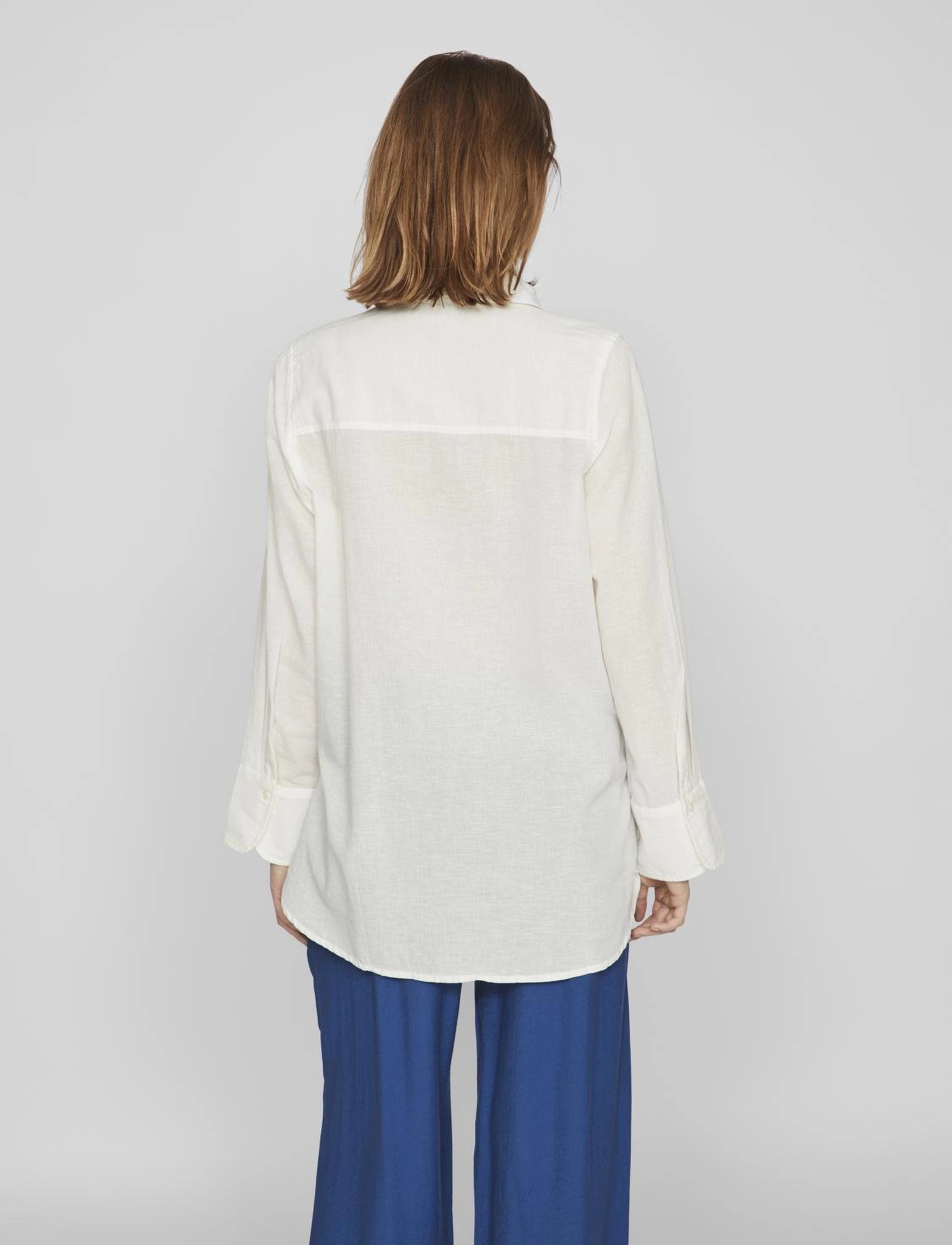 Vila - VILINAJA BUTTON L/S SHIRT - NOOS - egret - 3