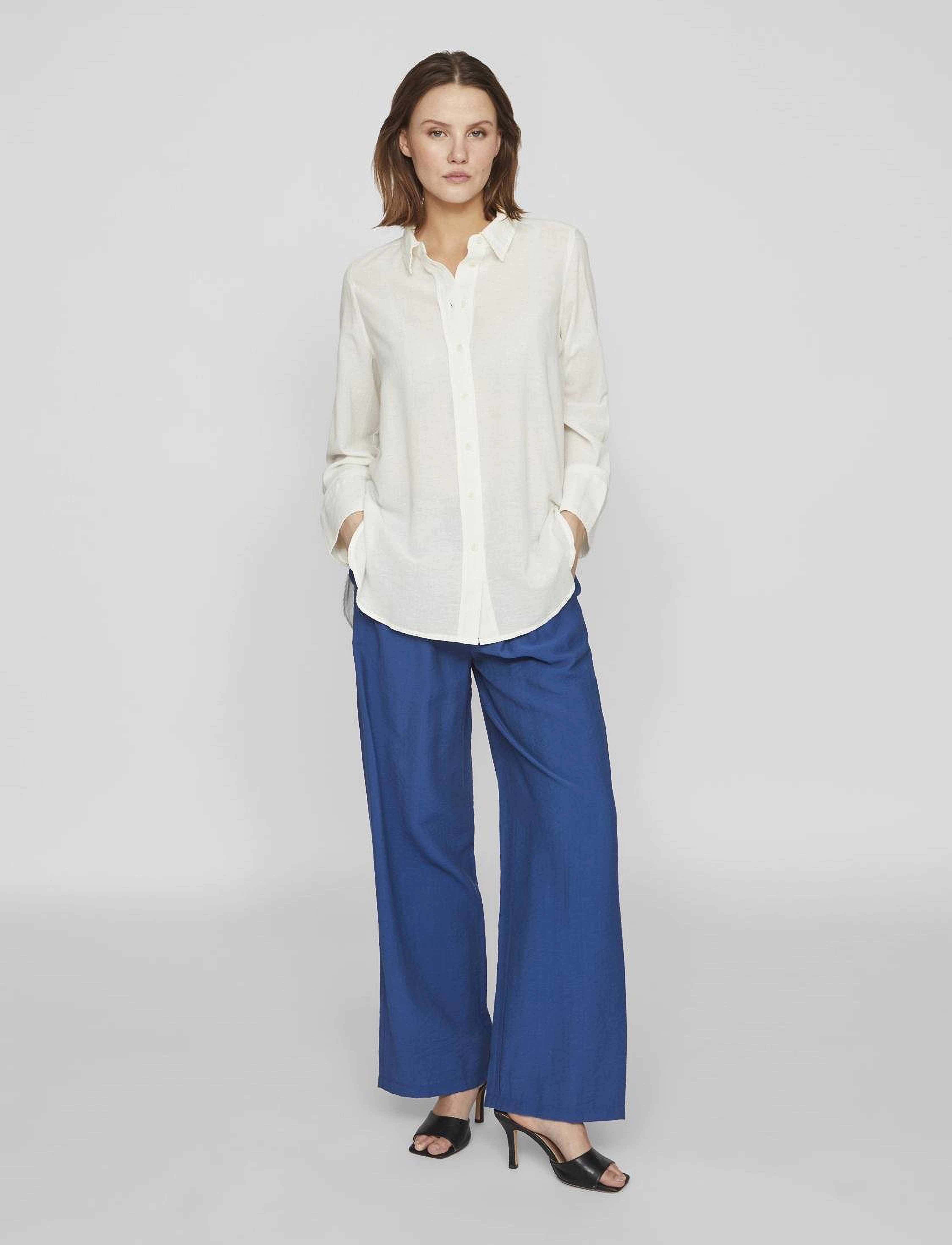 Vila - VILINAJA BUTTON L/S SHIRT - NOOS - egret - 5
