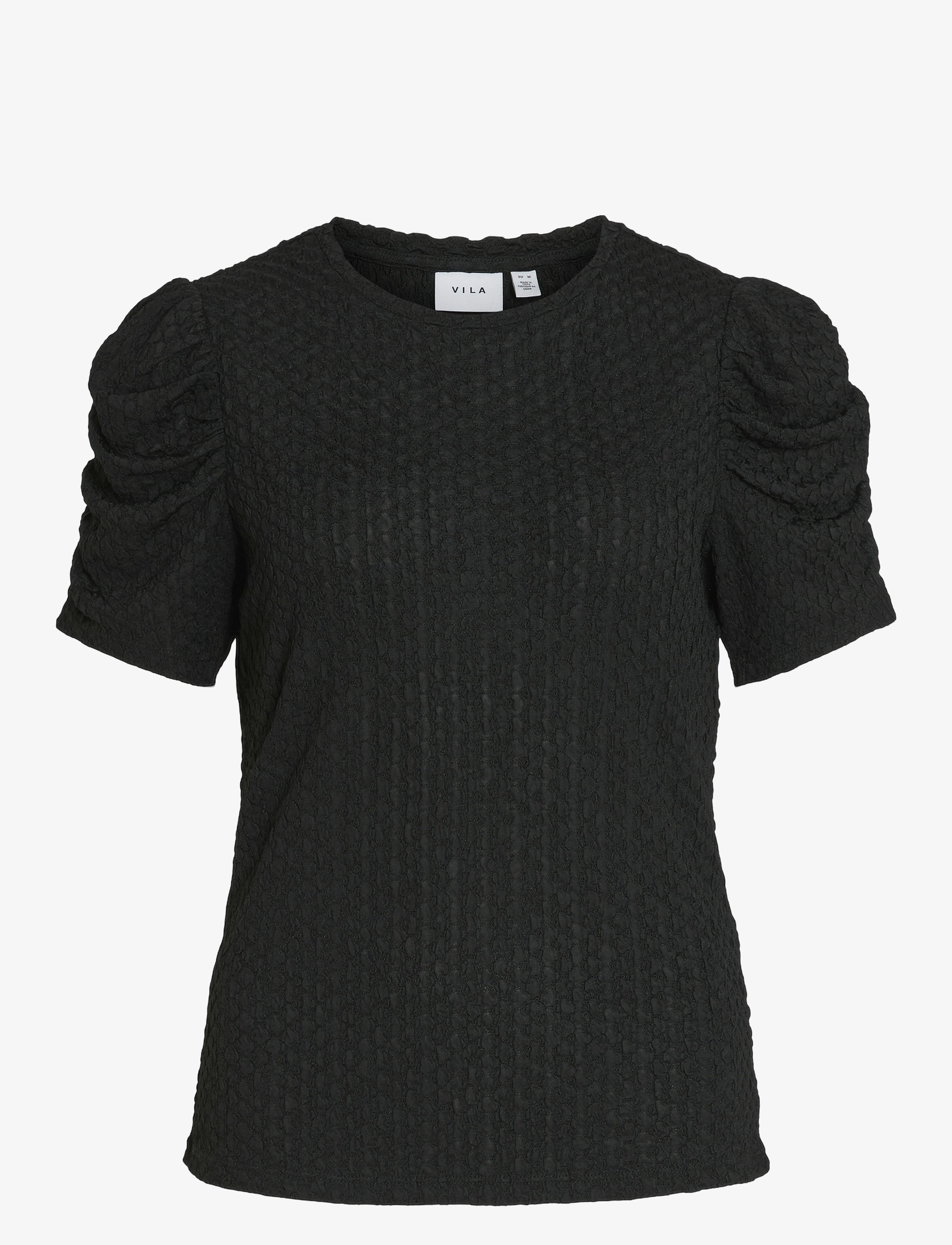 Vila - VIANINE S/S PUFF SLEEVE TOP - black beauty - 1
