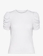 VIANINE S/S PUFF SLEEVE TOP - NOOS - BRIGHT WHITE