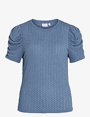 Vila - VIANINE S/S PUFF SLEEVE TOP - NOOS - t-shirts - coronet blue - 0