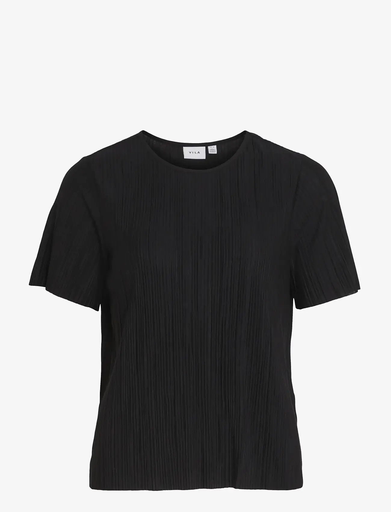 Vila - VIPLISA O-NECK S/S TOP - NOOS - t-shirts - black beauty - 1