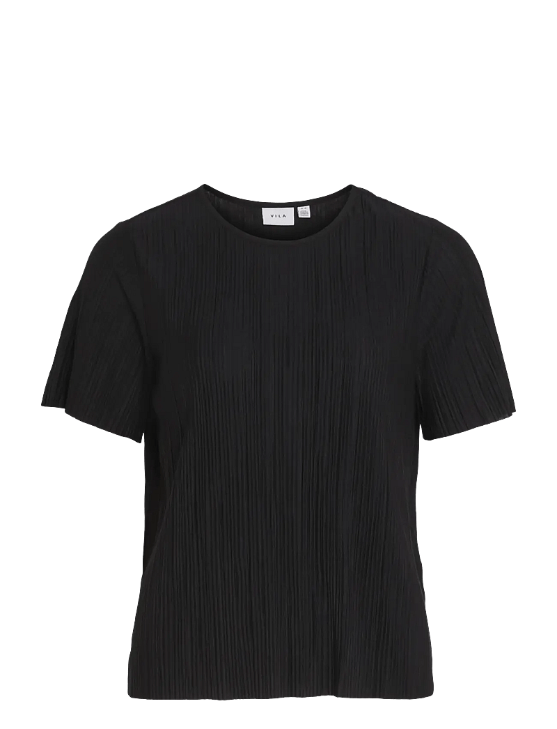 Vila - VIPLISA O-NECK S/S TOP - NOOS - stuttermarbolir - black beauty - 1