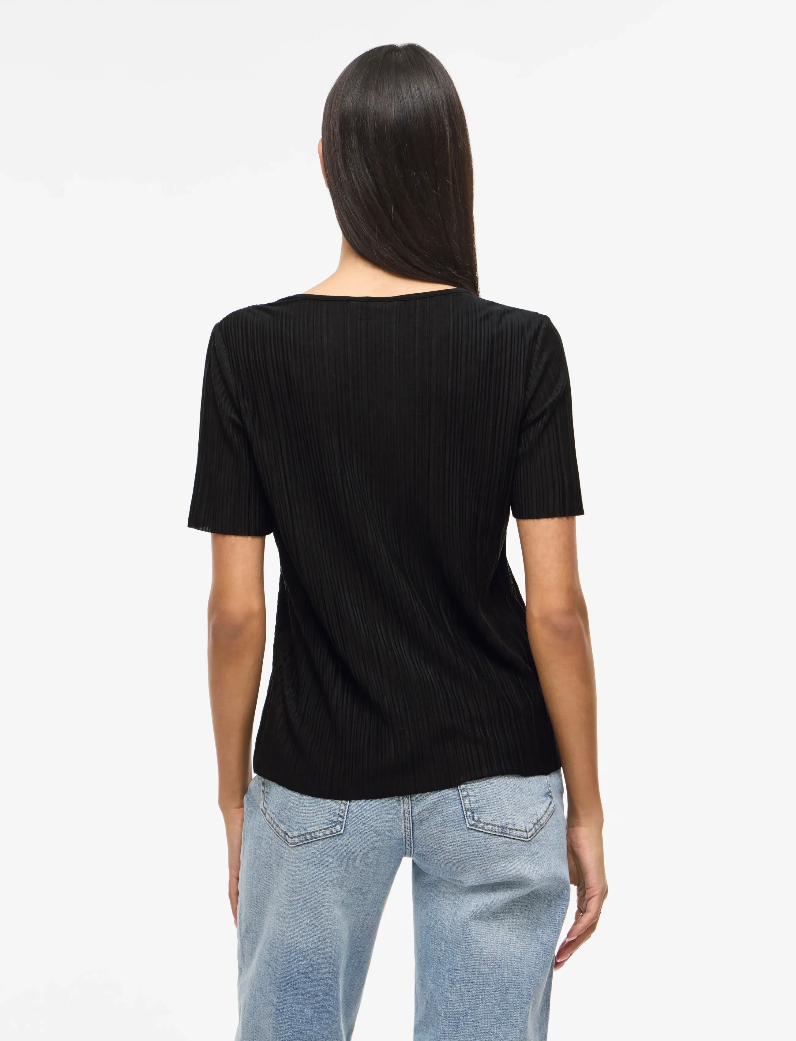 Vila - VIPLISA O-NECK S/S TOP - NOOS - t-shirty - black beauty - 3
