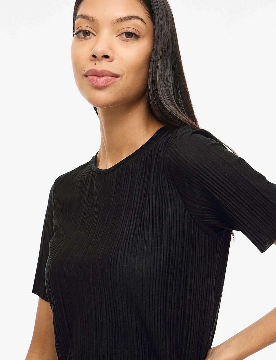 Vila - VIPLISA O-NECK S/S TOP - NOOS - t-shirty - black beauty - 5