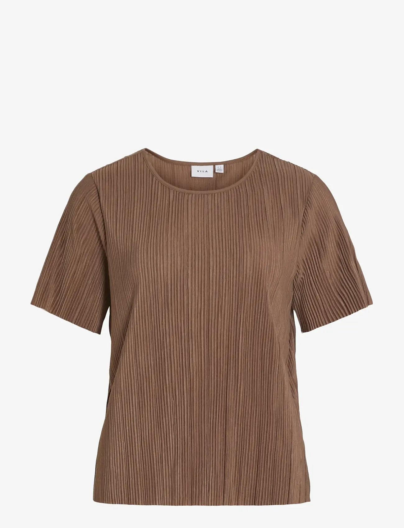 Vila - VIPLISA O-NECK S/S TOP - NOOS - t-shirts - fossil - 1