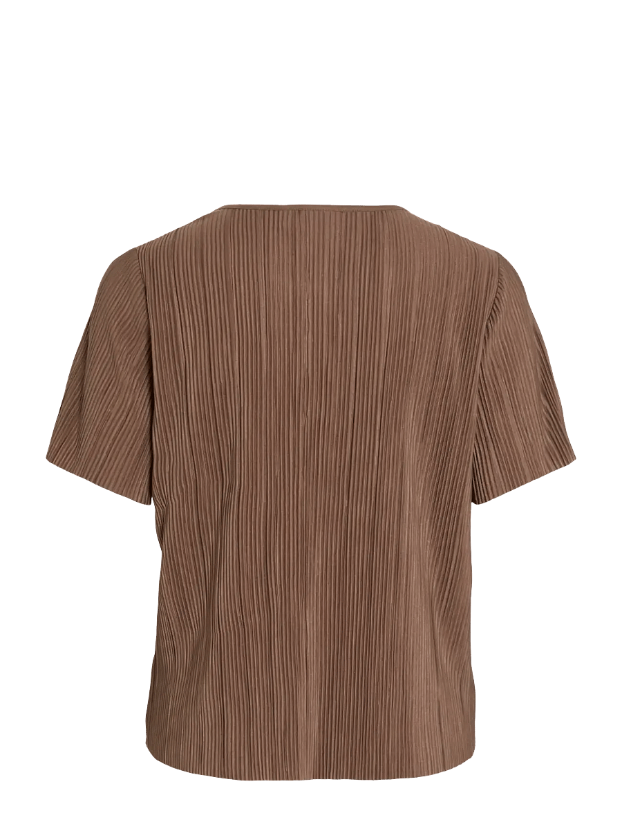 Vila - VIPLISA O-NECK S/S TOP - NOOS - t-krekli - fossil - 2