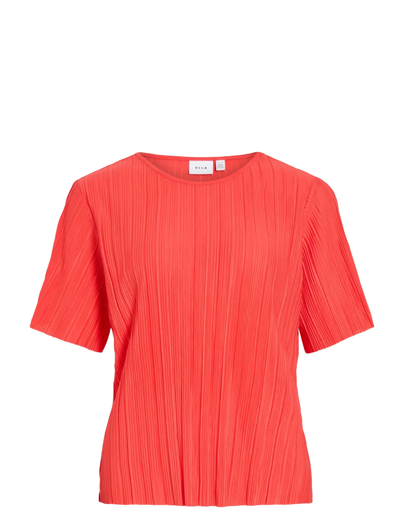 Vila VIPLISA O-NECK S/S TOP - NOOS - PARTY - HIBISCUS / red