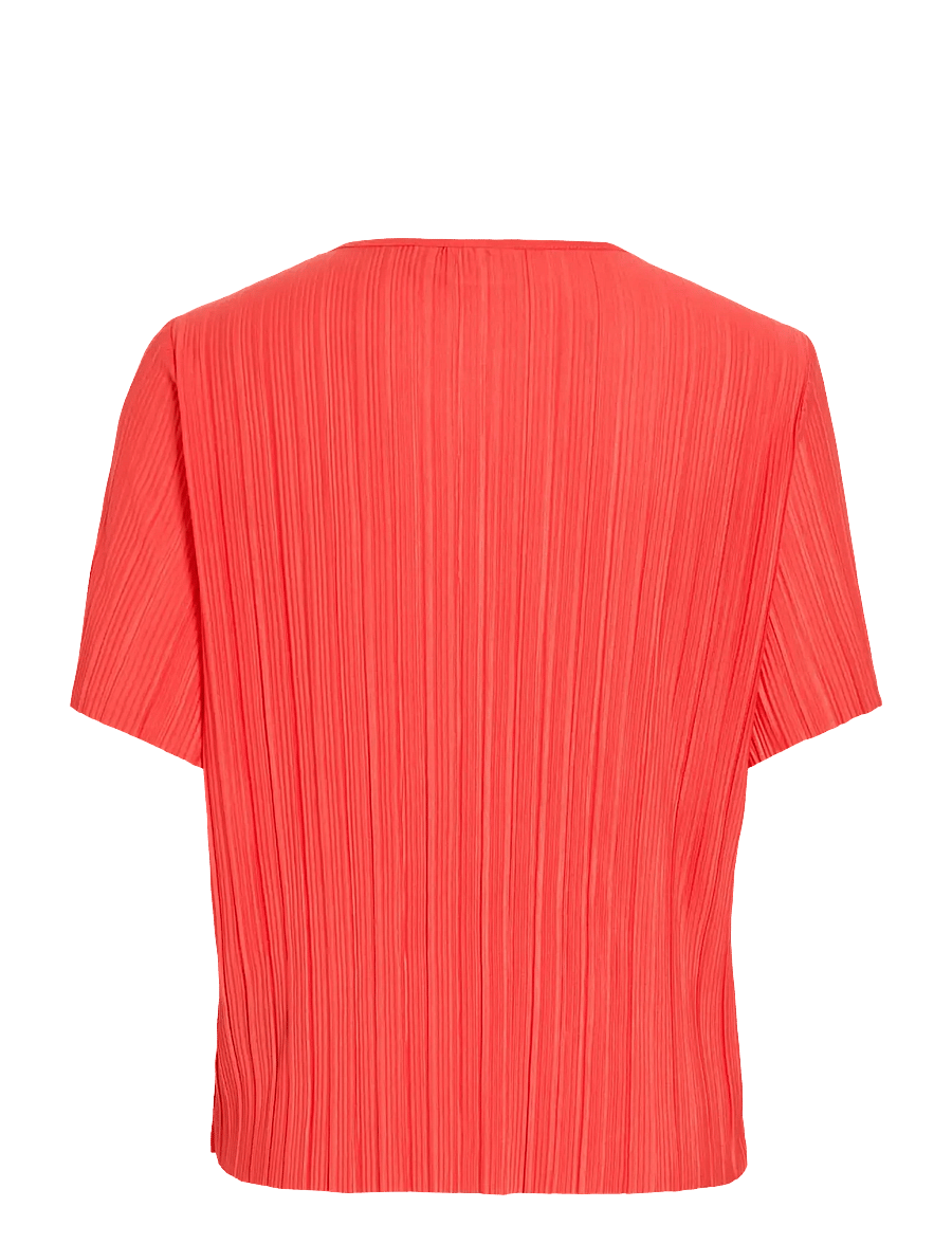 Vila - VIPLISA O-NECK S/S TOP - NOOS - marškinėliai - hibiscus - 2