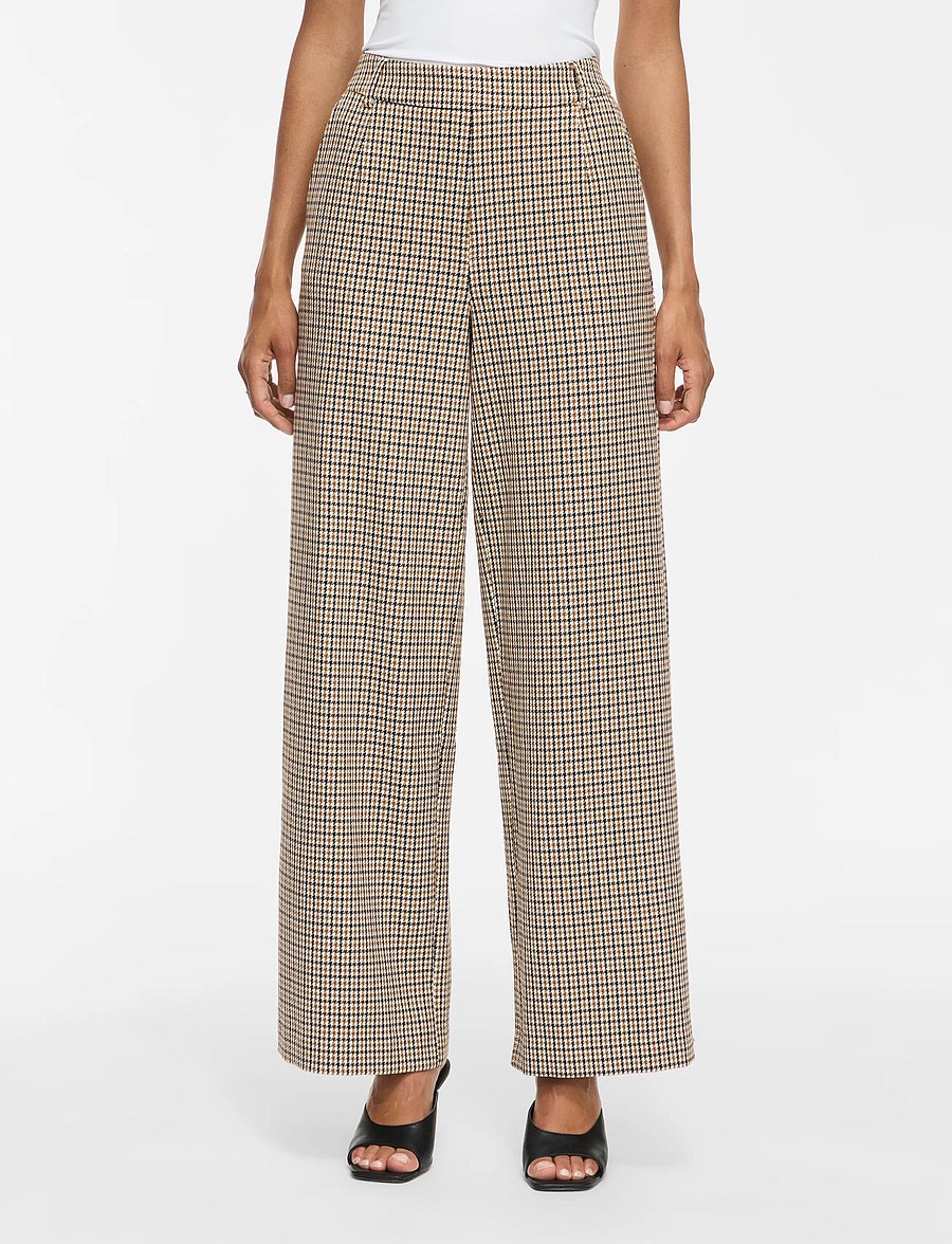 Vila - VIVARONE PATTERN HW WIDE PANT - NOOS - vida byxor - birch - 0