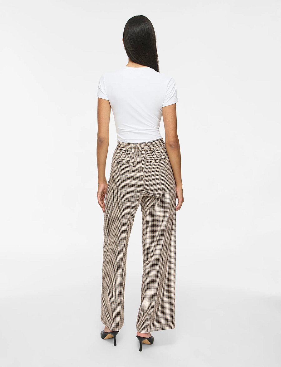 Vila - VIVARONE PATTERN HW WIDE PANT - NOOS - vida byxor - birch - 3