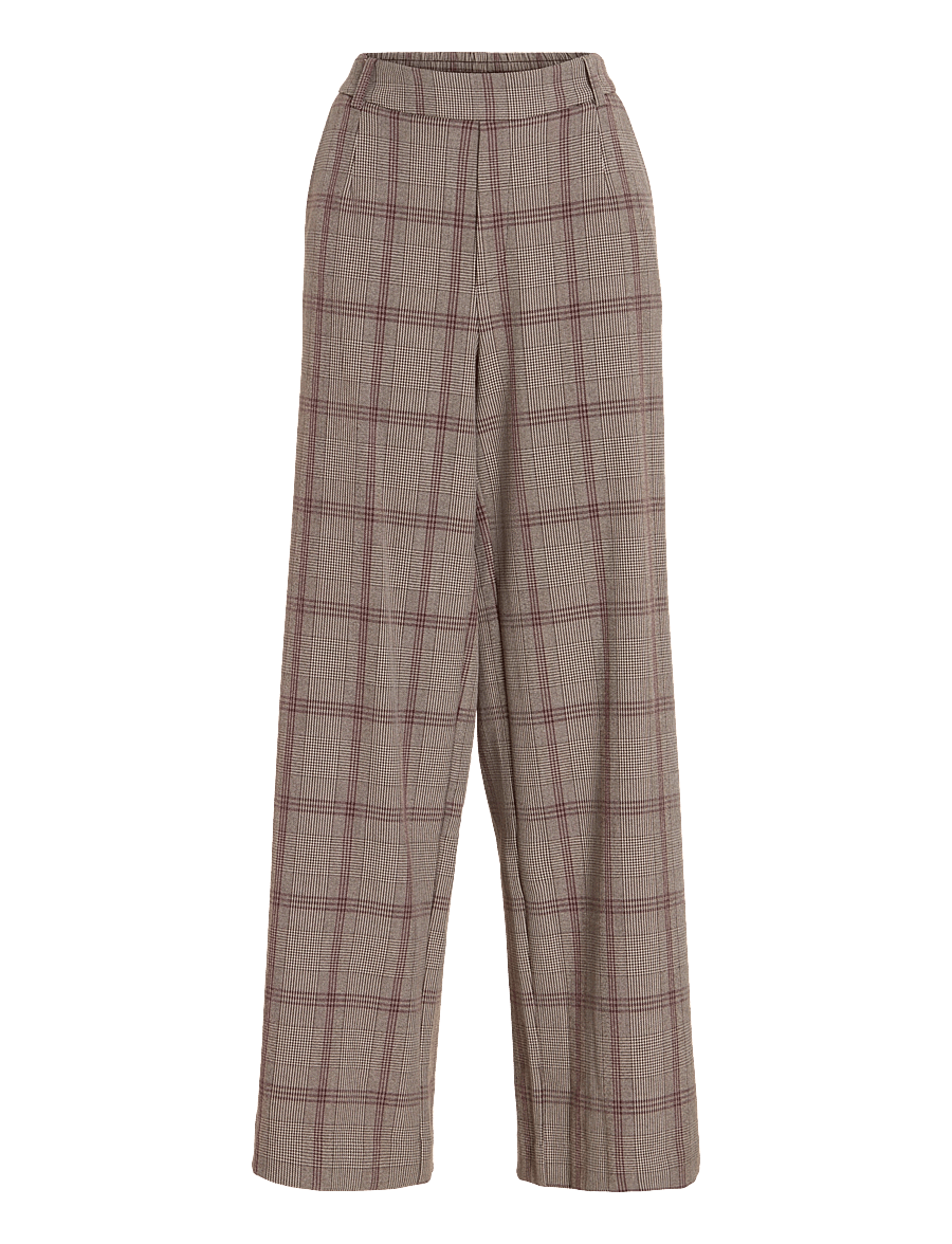 Vila - VIVARONE PATTERN HW WIDE PANT - NOOS - bukser med brede ben - port royale - 1
