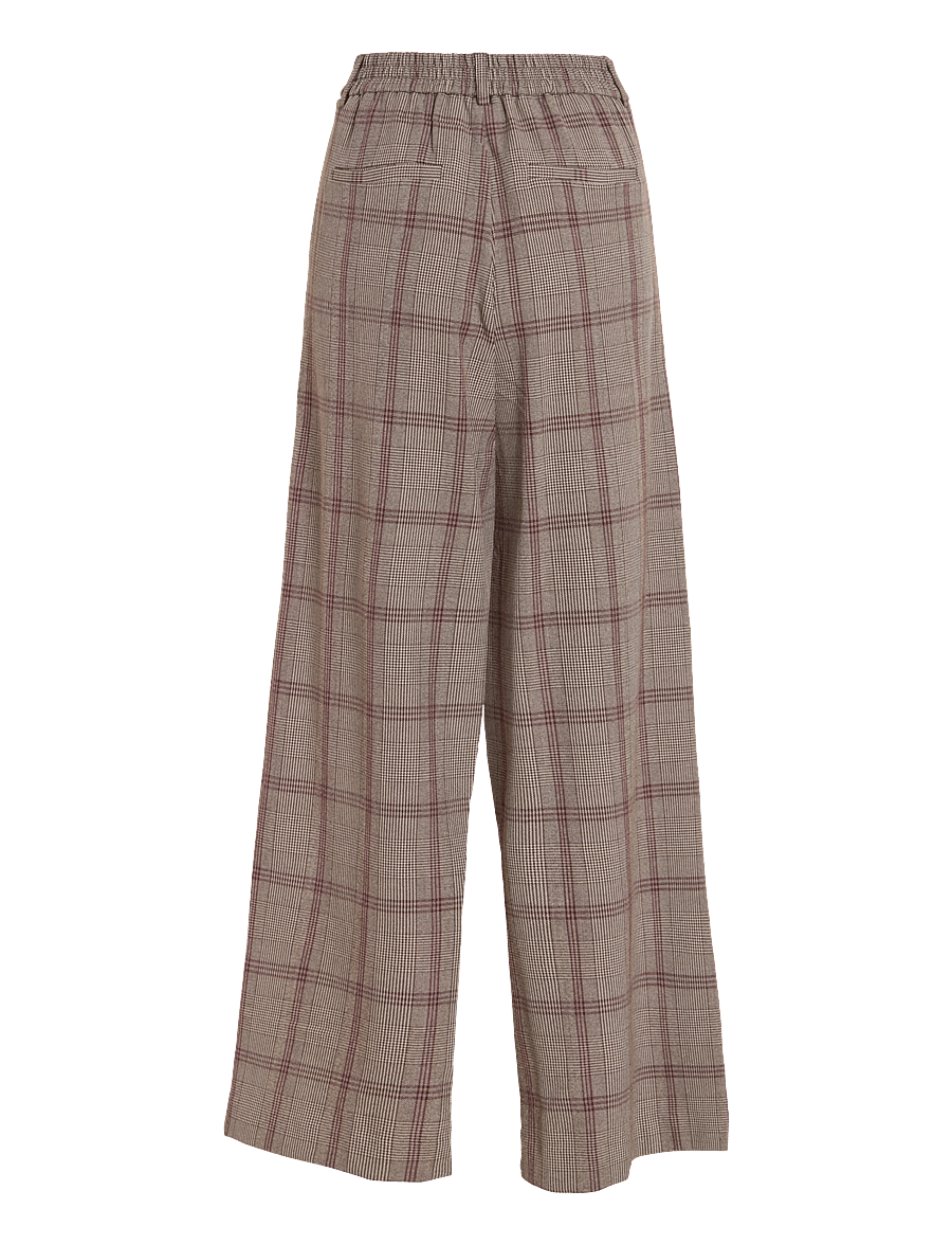 Vila - VIVARONE PATTERN HW WIDE PANT - NOOS - bukser med brede ben - port royale - 2