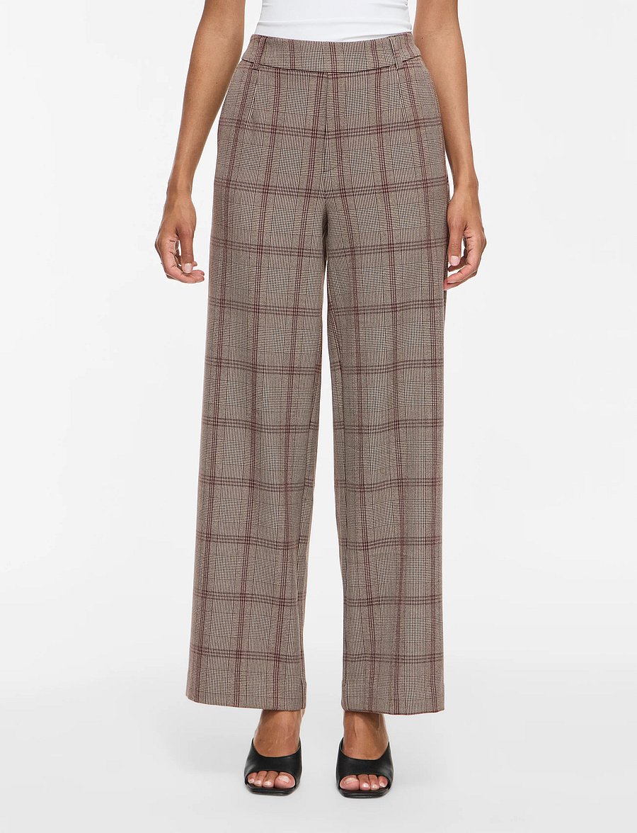 Vila - VIVARONE PATTERN HW WIDE PANT - NOOS - bukser med brede ben - port royale - 0