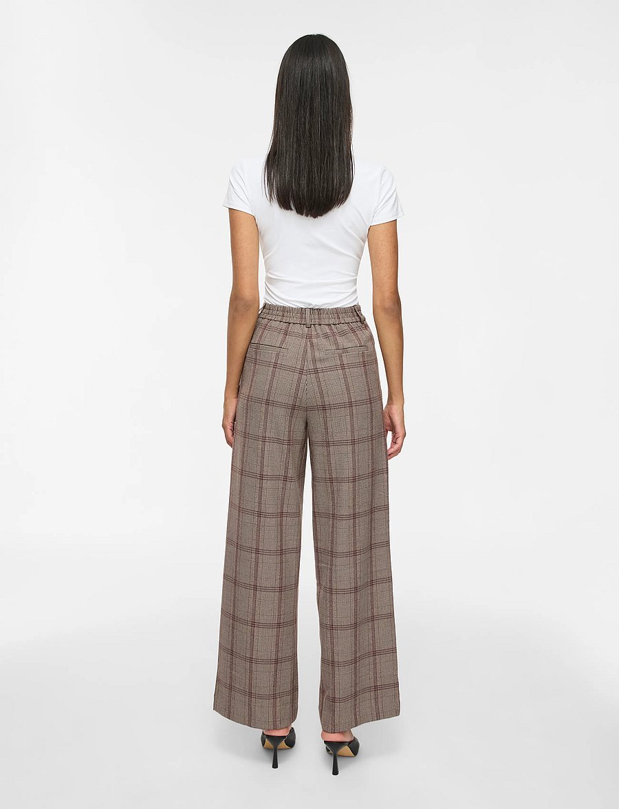 Vila - VIVARONE PATTERN HW WIDE PANT - NOOS - bukser med brede ben - port royale - 3