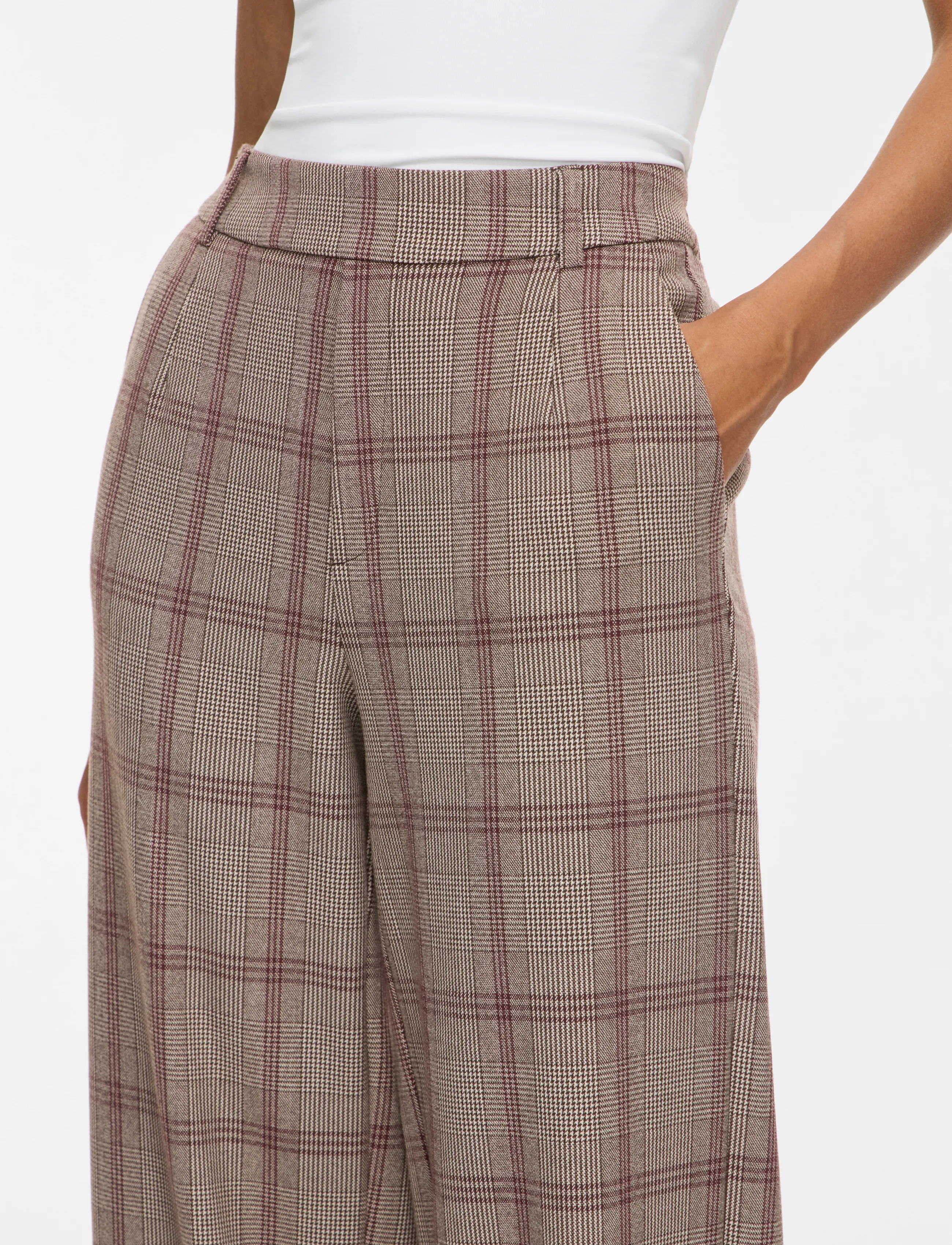 Vila - VIVARONE PATTERN HW WIDE PANT - NOOS - bukser med brede ben - port royale - 5