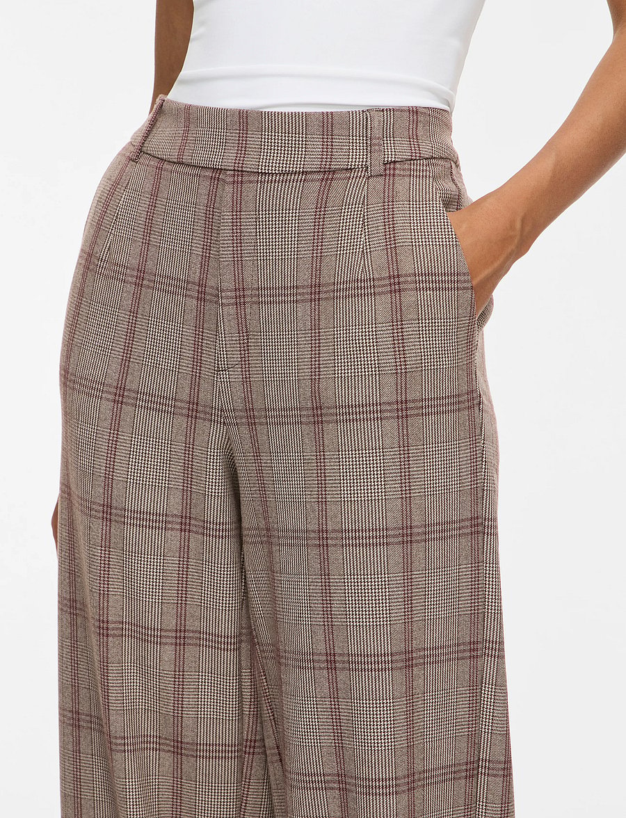 Vila - VIVARONE PATTERN HW WIDE PANT - NOOS - bukser med brede ben - port royale - 5