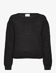 Vila - VIBELLISINA BOATNECK L/S KNIT TOP - NOOS - sweaters - black beauty - 0