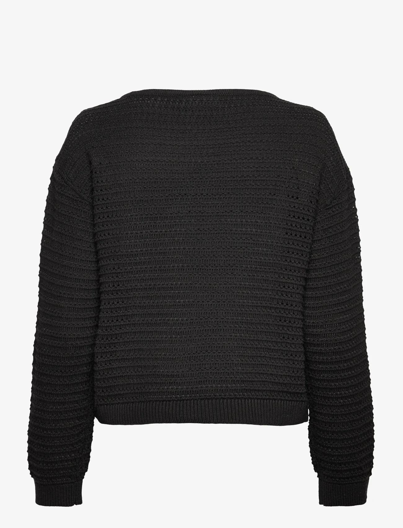 Vila - VIBELLISINA BOATNECK L/S KNIT TOP - NOOS - sweaters - black beauty - 1