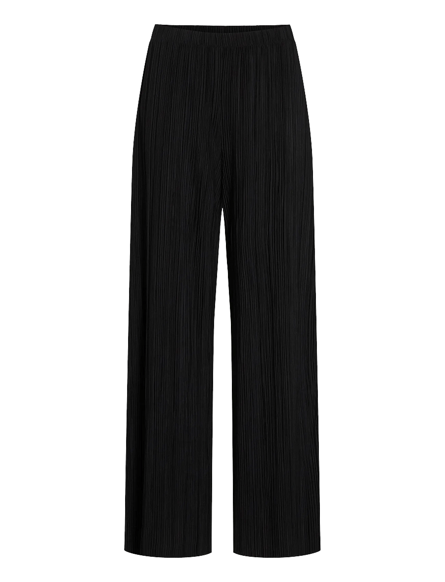Vila - VIPLISA HW LOOSE PANTS - NOOS - laia säärega püksid - black beauty - 1
