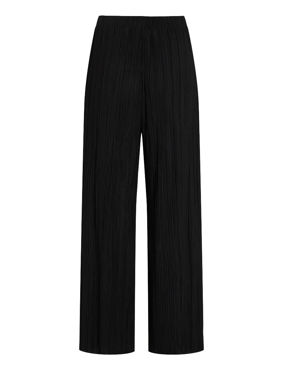 Vila - VIPLISA HW LOOSE PANTS - NOOS - laia säärega püksid - black beauty - 2