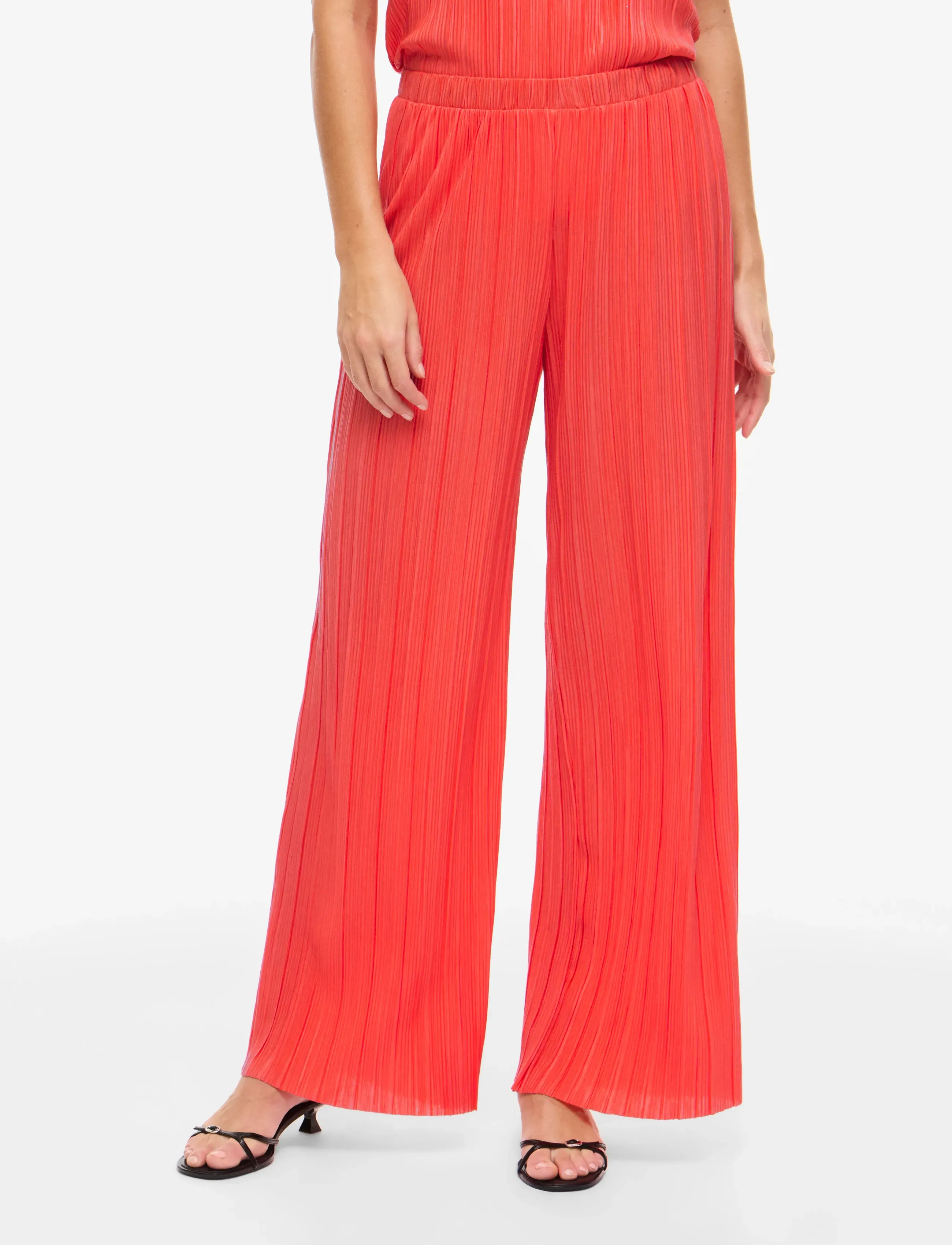 Vila VIPLISA HW LOOSE PANTS - NOOS - Hosen - HIBISCUS / red