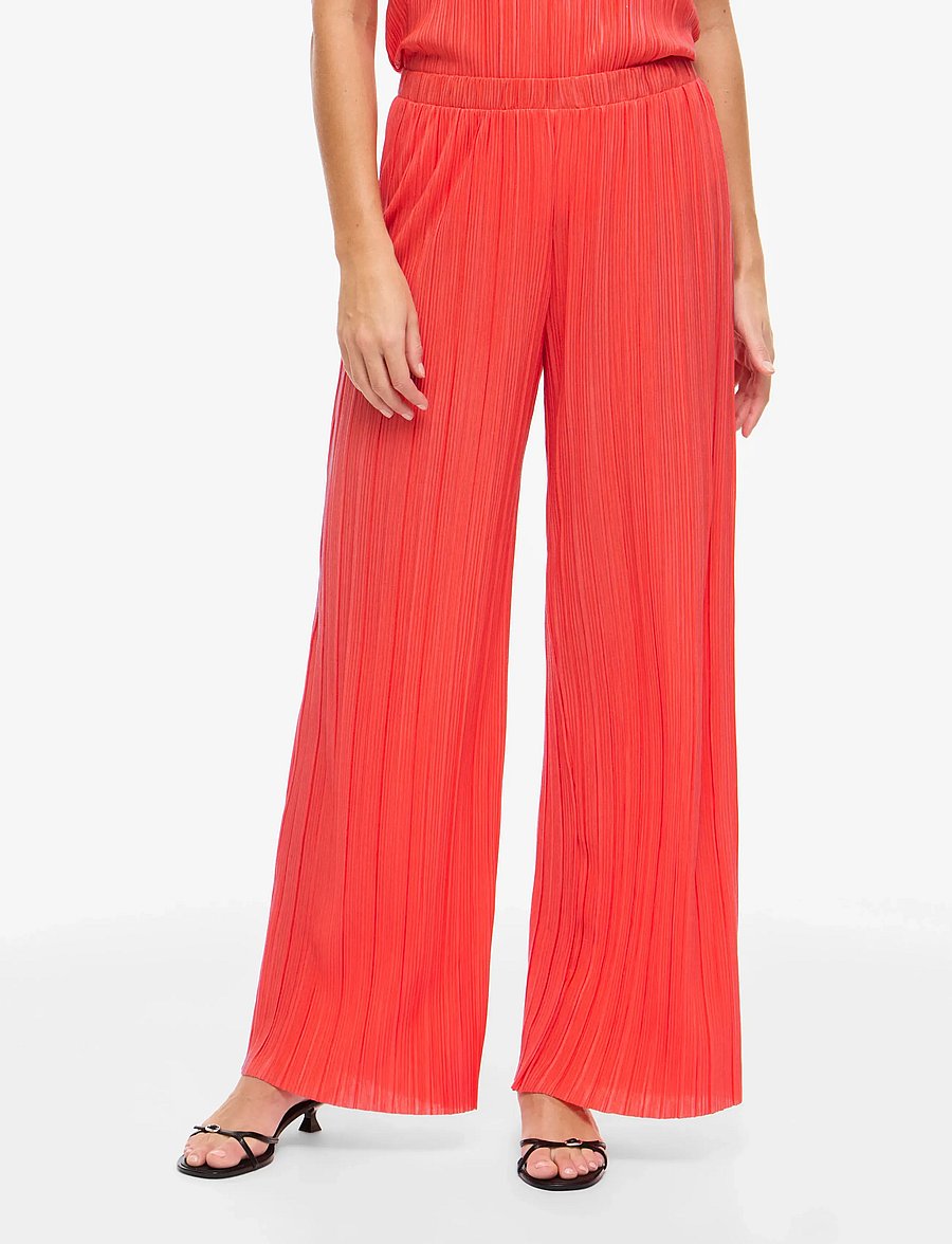 Vila - VIPLISA HW LOOSE PANTS - NOOS - bukser med brede ben - hibiscus - 0