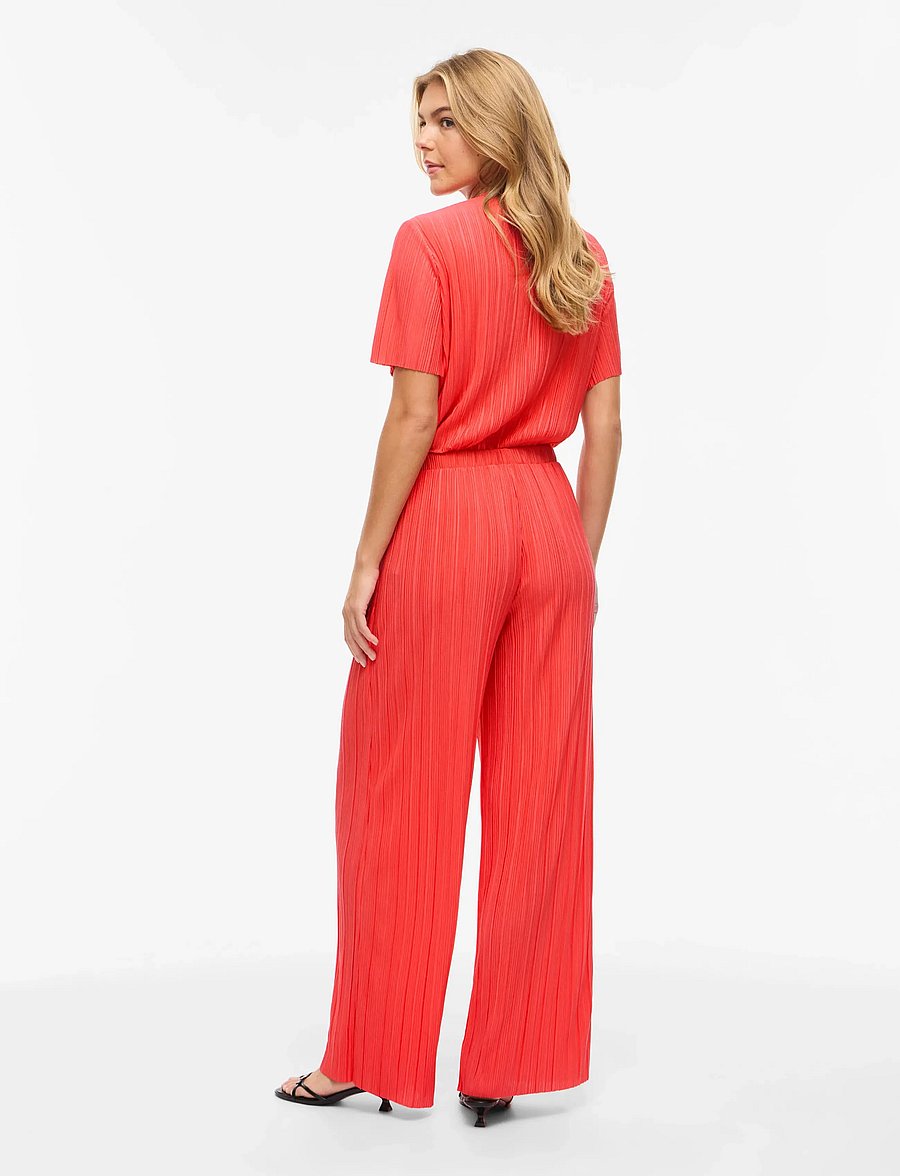 Vila - VIPLISA HW LOOSE PANTS - NOOS - bukser med brede ben - hibiscus - 3