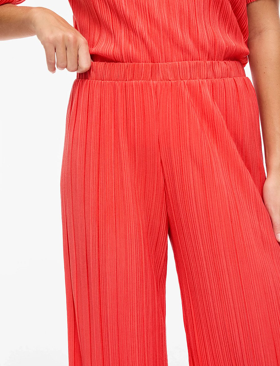 Vila - VIPLISA HW LOOSE PANTS - NOOS - bukser med brede ben - hibiscus - 5