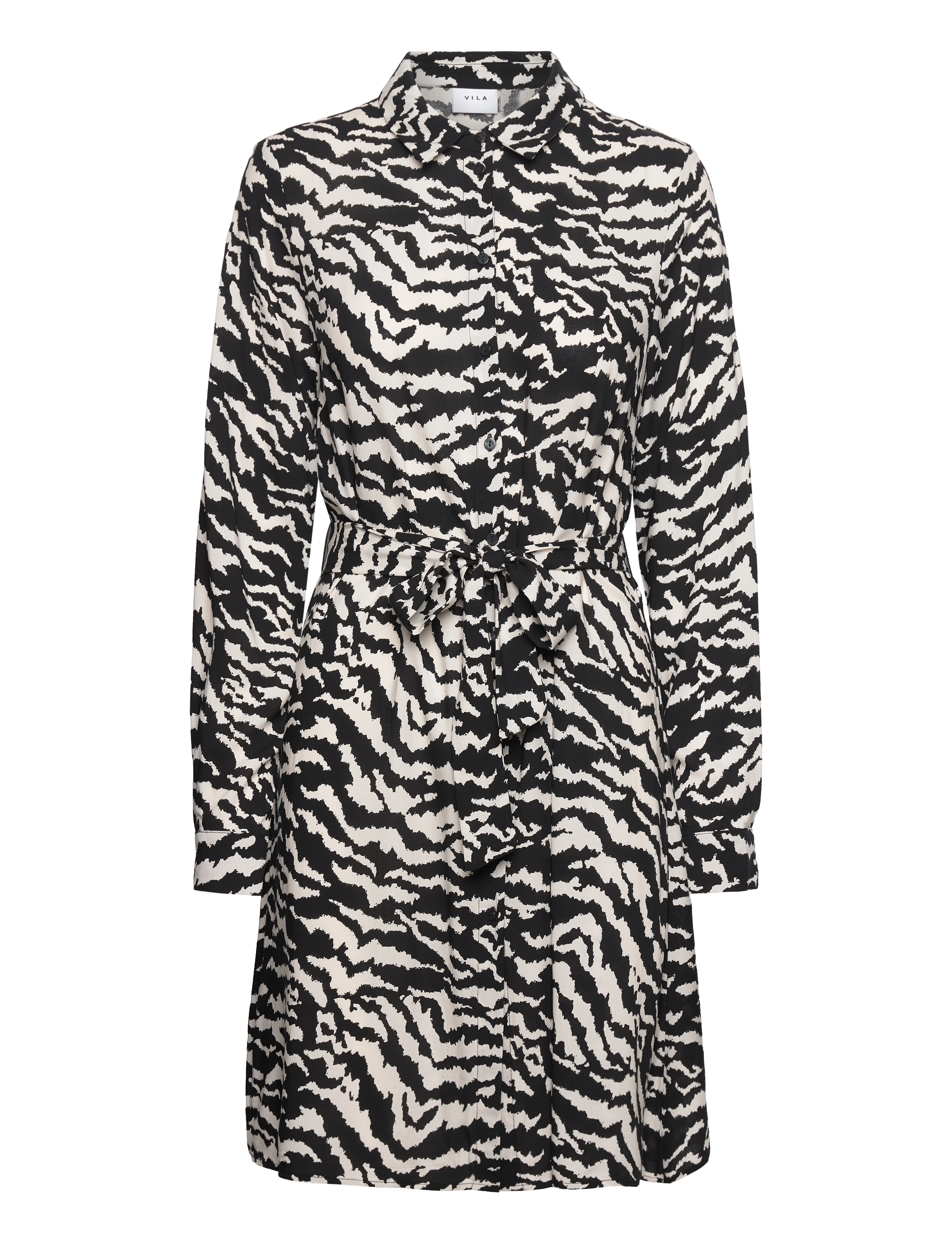 Vila VIPAYA TIRA L/S SHIRT DRESS/SU - Särkkleidid - BLACK / black