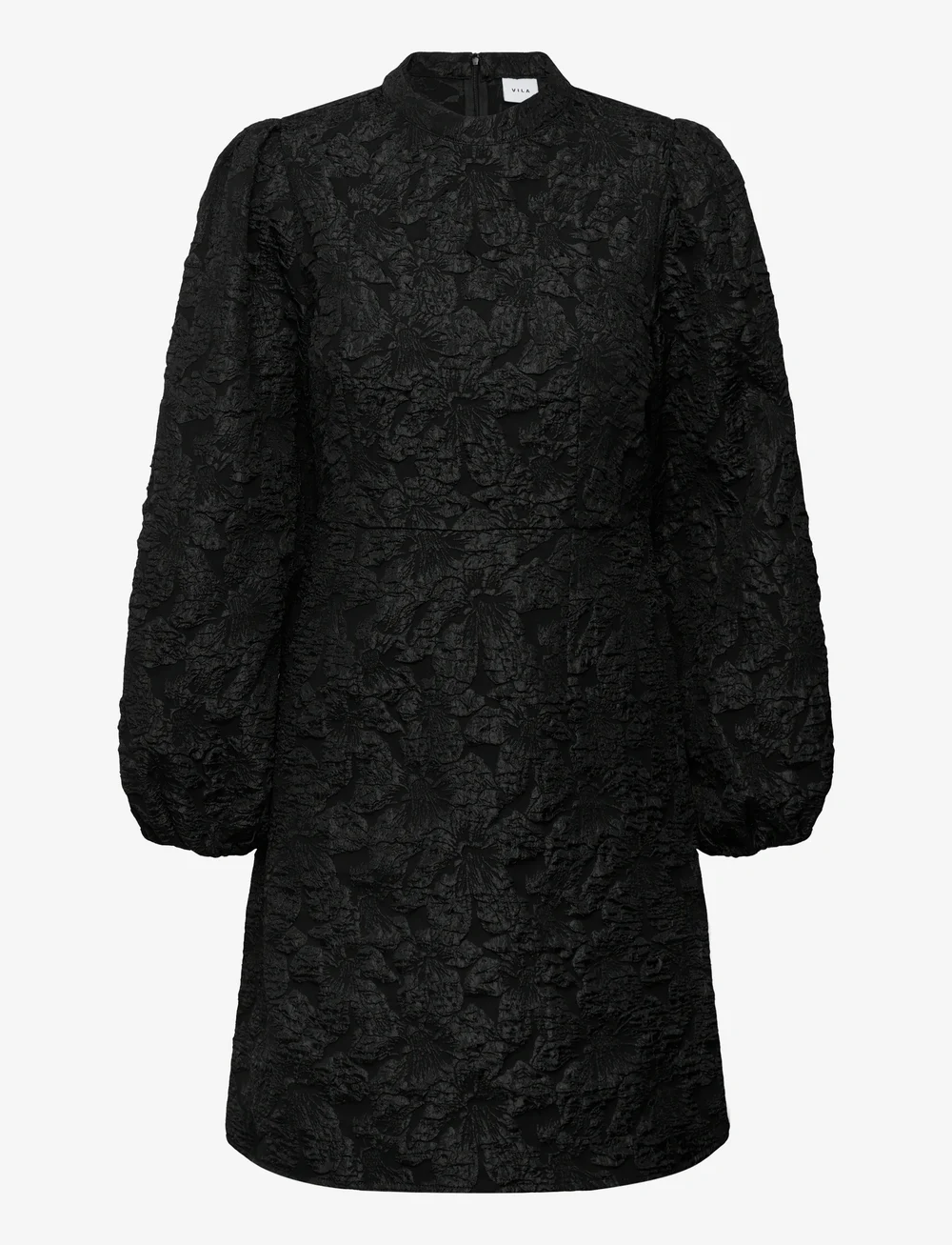Vila - VIWILLOW L/S SHORT DRESS/DC/2 - cocktailklänningar - black beauty - 0